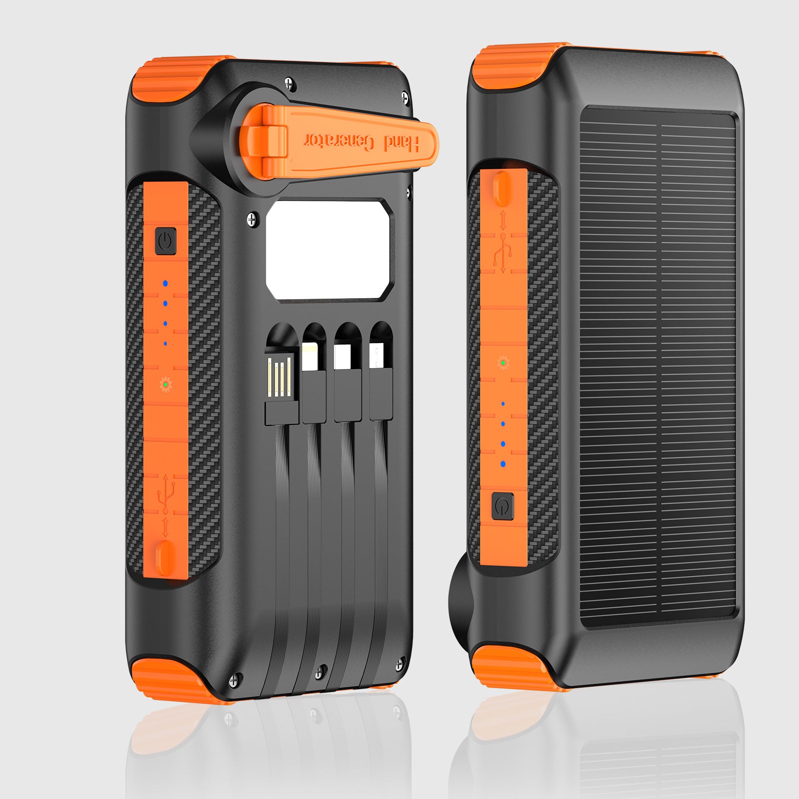 Unisex Powerbank med Solenergi, LED-ljus och Kompass för Utomhusbruk 1