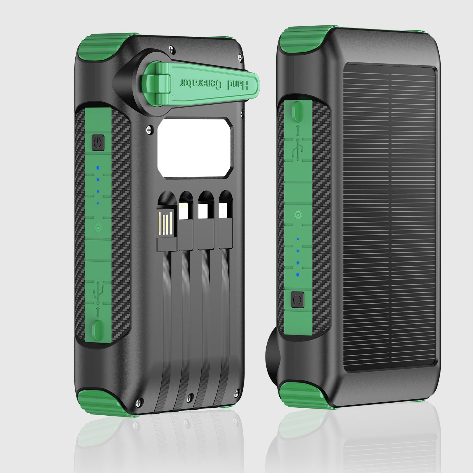 Unisex Powerbank med Solenergi, LED-ljus och Kompass för Utomhusbruk 4
