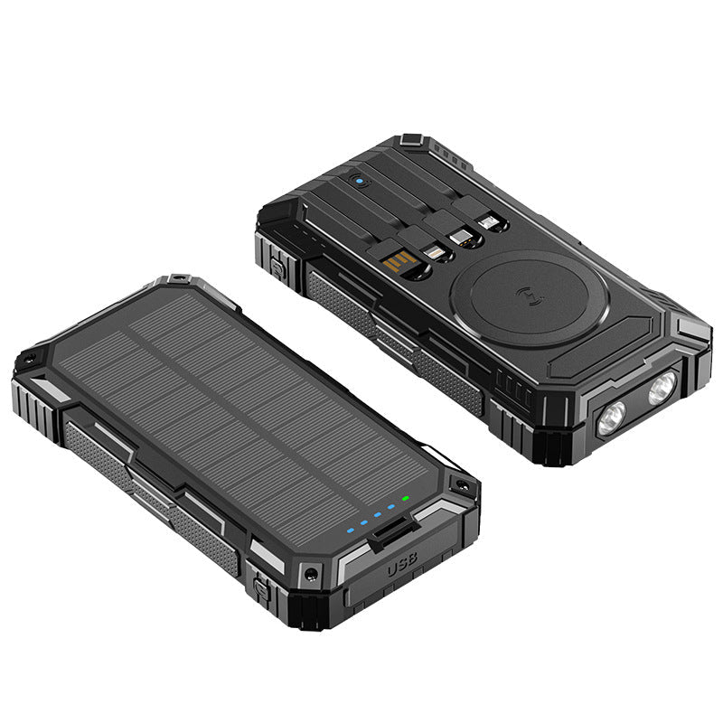 Unisex Powerbank med Solpanel och Multifunktionella Anslutningar 4