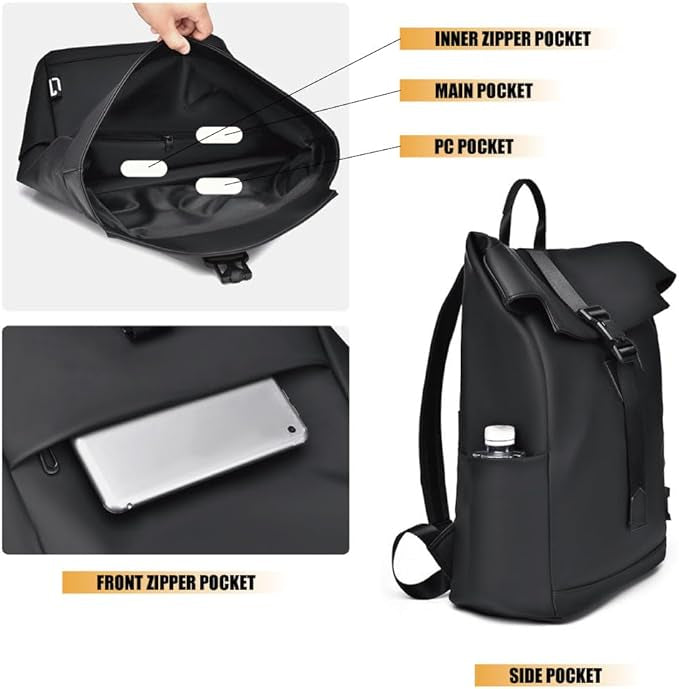 Unisex Rese- och Pendlarryggsäck med USB-laddning 4