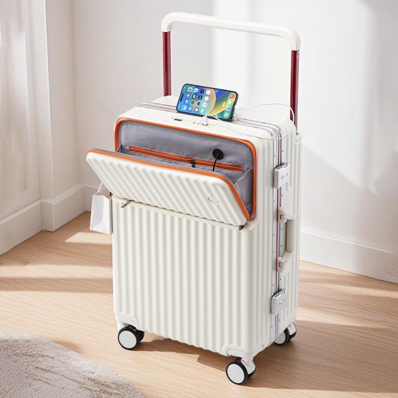 Unisex Rullande Bagage med Flera Fack och Laddningsport 1