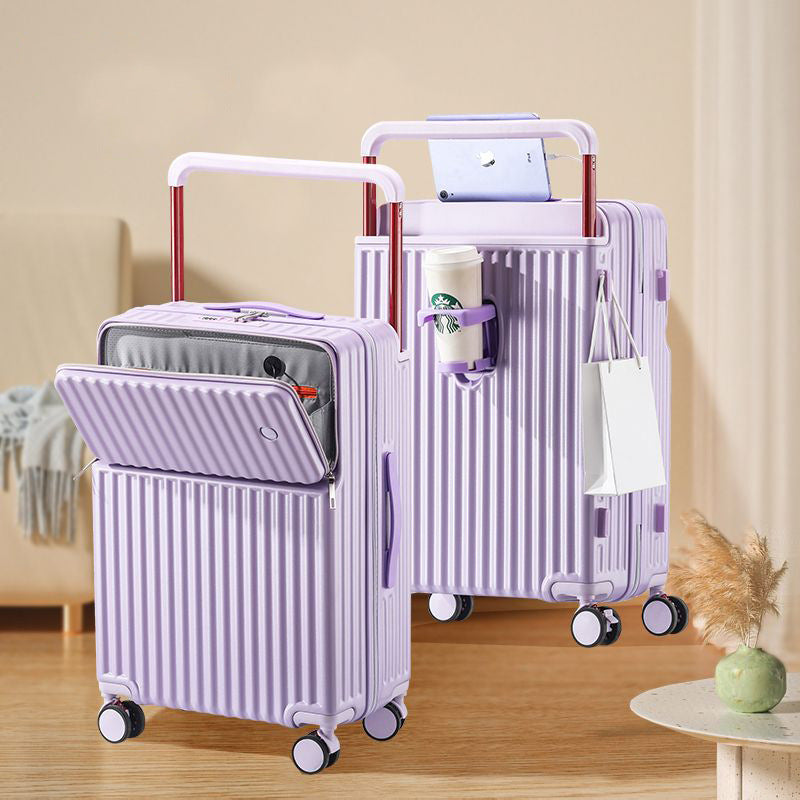 Unisex Rullande Bagage med Flera Fack och Laddningsport 5