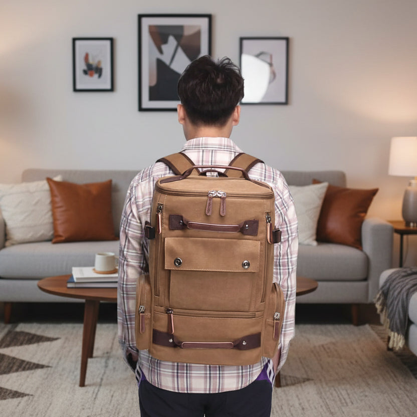 Unisex Ryggsäck med Laptopfack och Vintage Design 3