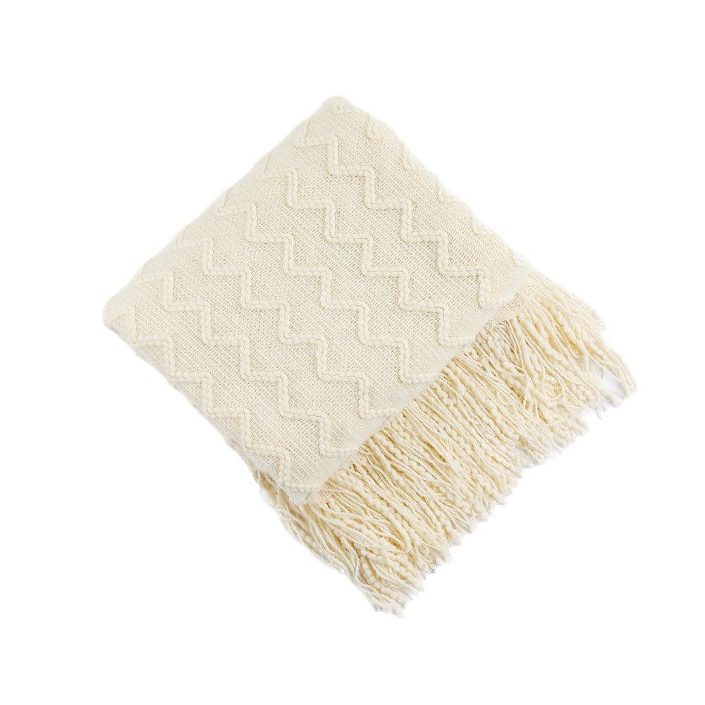 Unisex Slängfilt Texturerad Vävd med Fransar 5