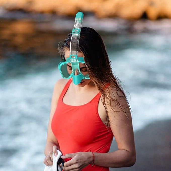 Unisex Snorkelmask med integrerade simglasögon för bekväm snorkling 1