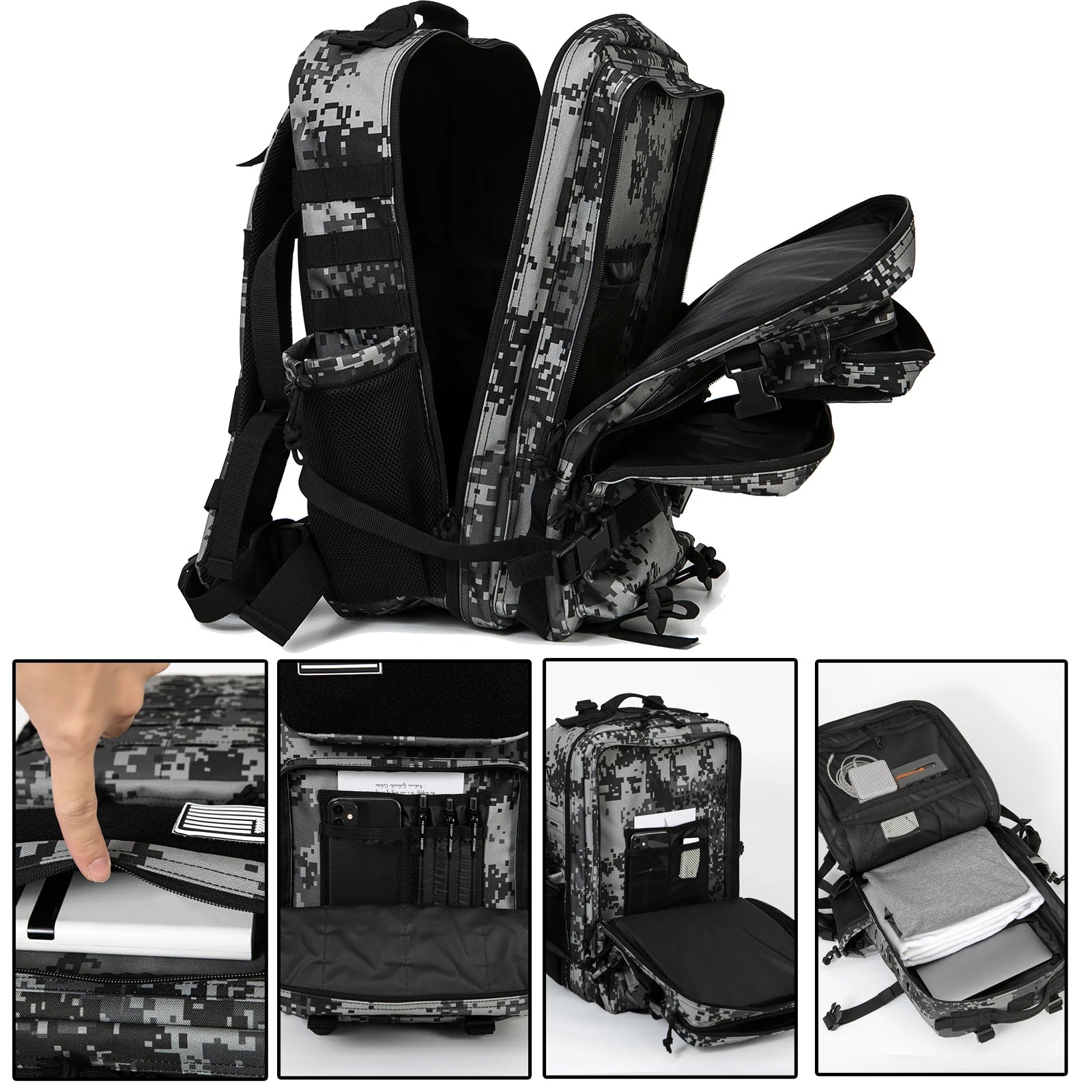 Unisex Taktisk Ryggsäck 45L Multifunktionell 4