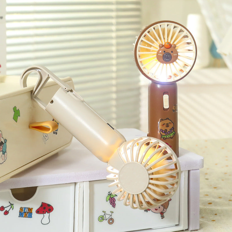 Unisex USB-Handfläkt med LED-ljus och Clip-fäste 2