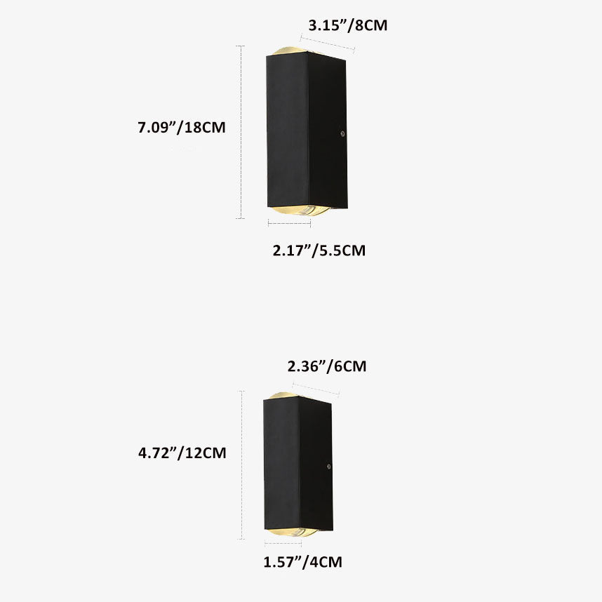 Utomhusvägglampa LED Rektangulär Modern Design 8
