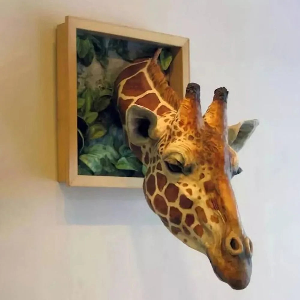 Väggdekoration Giraffhuvud 3D Skulptur 0