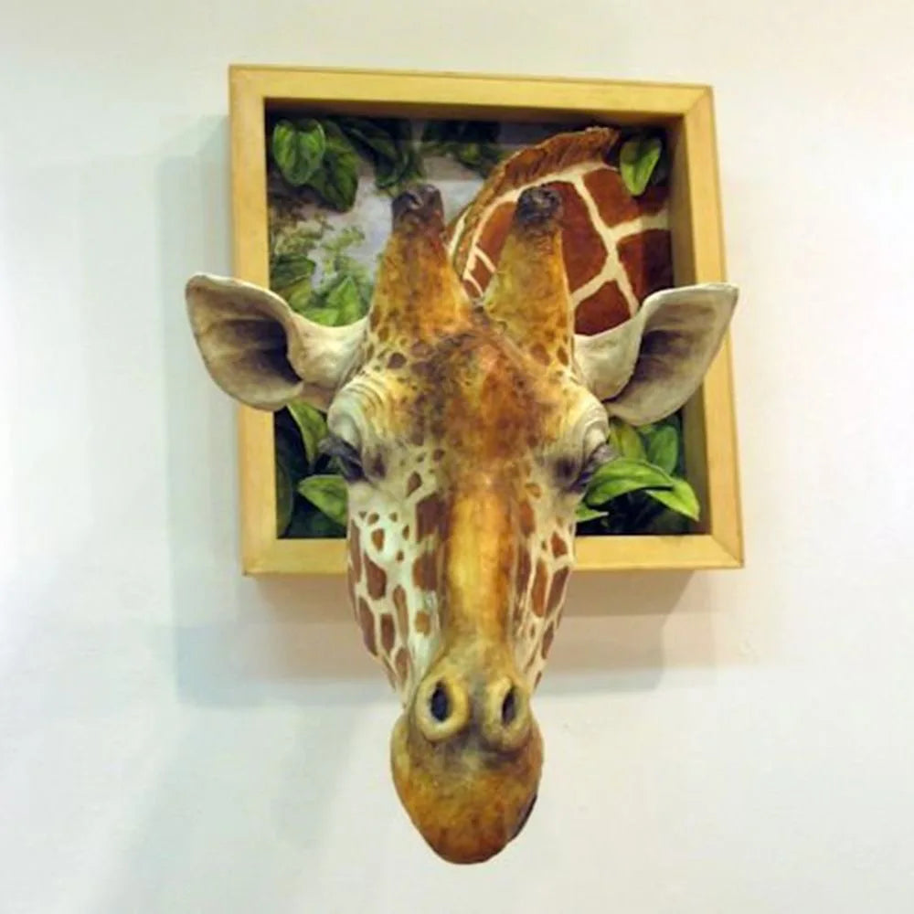 Väggdekoration Giraffhuvud 3D Skulptur 6