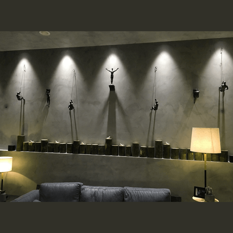 Väggdekoration för Klättrande Figur i Tredelad Design 3