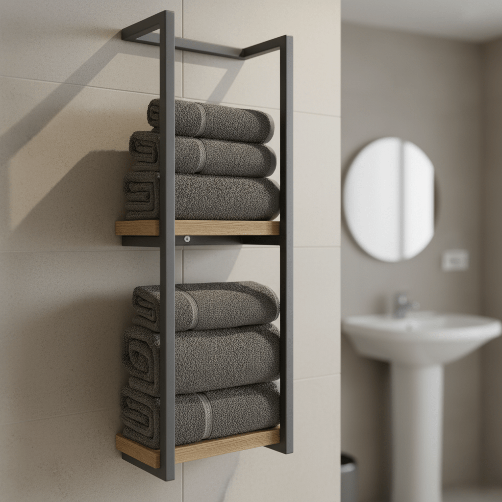 Vägghanddukshållare Modern Design för Badrum Minimalistisk Stil 0