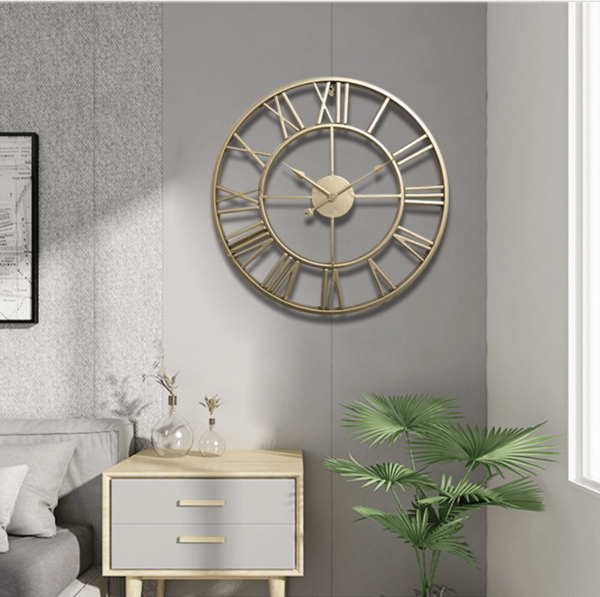 Väggklocka Skelettdesign Tyst för Hemmet 2