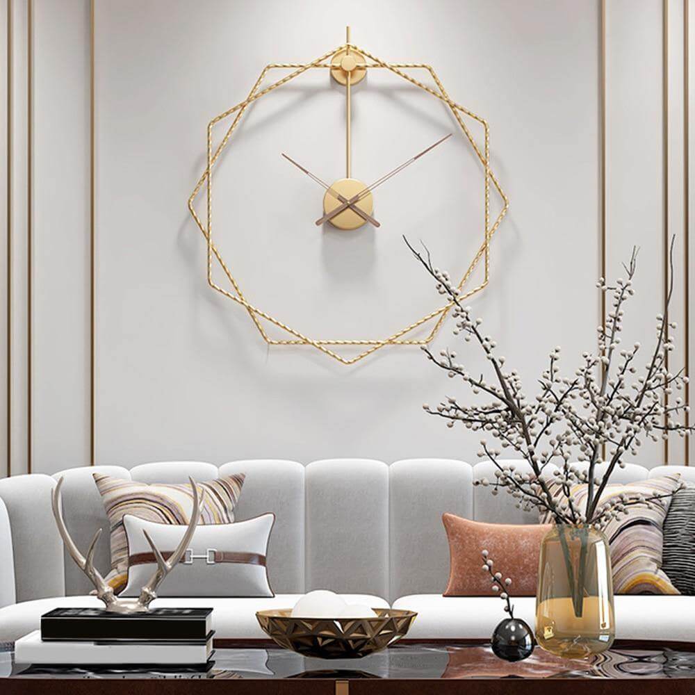 Väggklocka Stor Geometrisk Design för Hem och Kontor 3