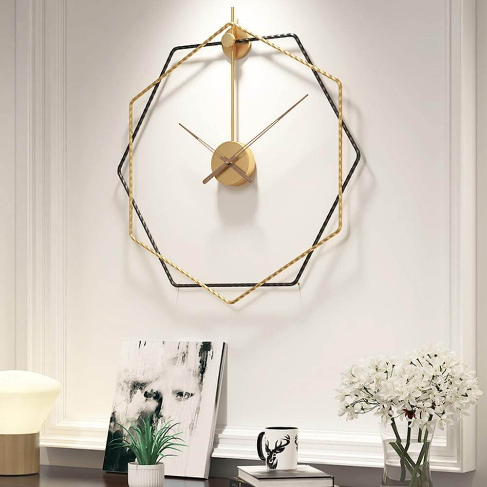 Väggklocka Stor Geometrisk Design för Hem och Kontor 6
