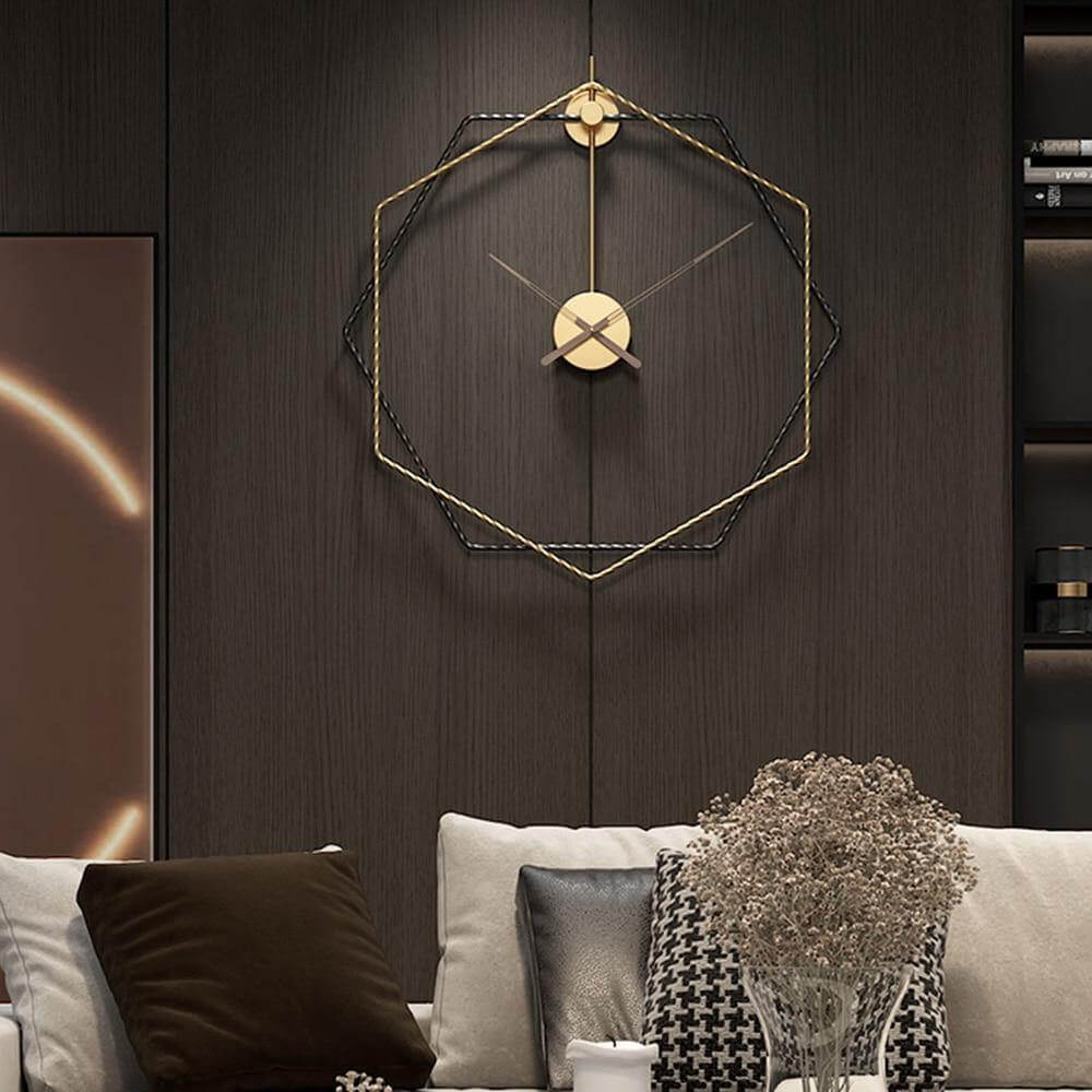 Väggklocka Stor Geometrisk Design för Hem och Kontor 7