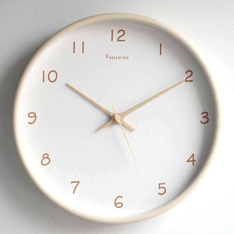 Väggklocka Tyst Design i Massivt Trä 25 cm 1
