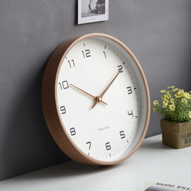Väggklocka i Trä Minimalistisk Design 1
