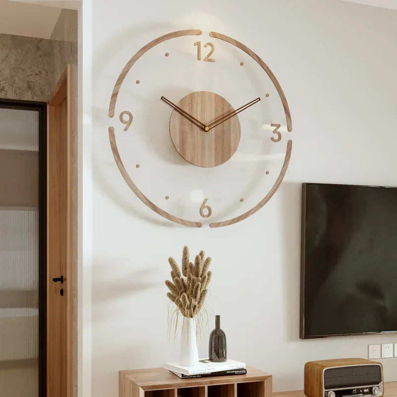 Väggklocka i Trä Modern Minimalistisk Design 0