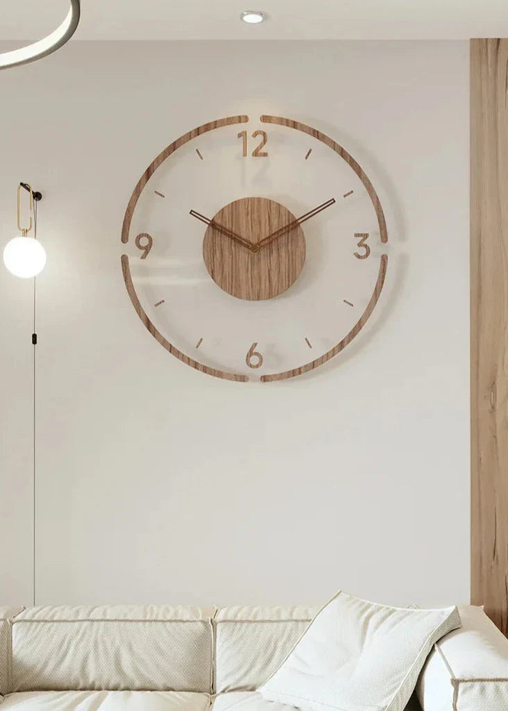 Väggklocka i Trä Modern Minimalistisk Design 1