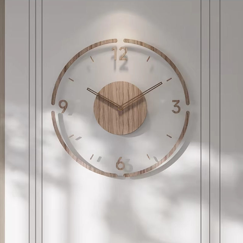 Väggklocka i Trä Modern Minimalistisk Design 2