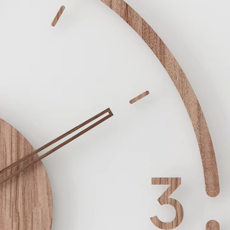 Väggklocka i Trä Modern Minimalistisk Design 3