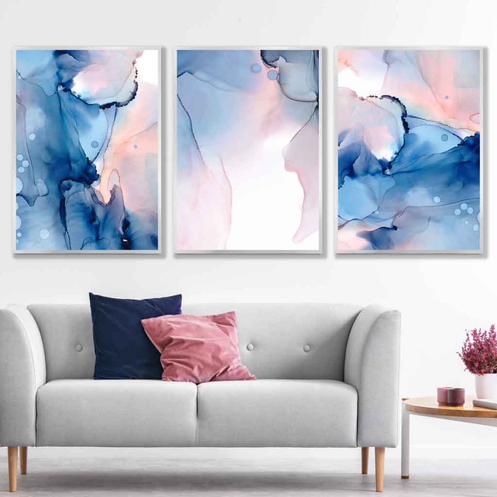 Väggkonst Set med 3 Affischer Abstrakt Design 3