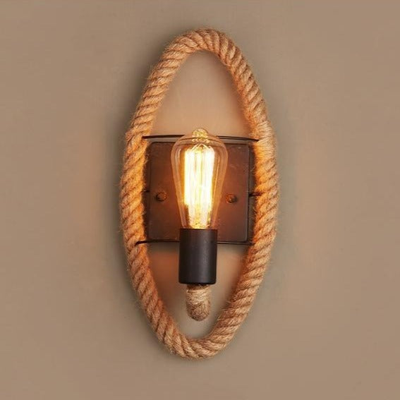 Vägglampa Inomhus Vintage Stil Med Repdetaljer 2