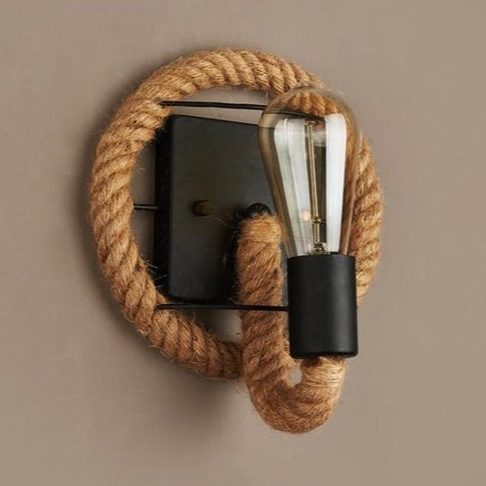 Vägglampa Inomhus Vintage Stil Med Repdetaljer 5