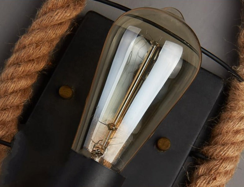 Vägglampa Inomhus Vintage Stil Med Repdetaljer 7
