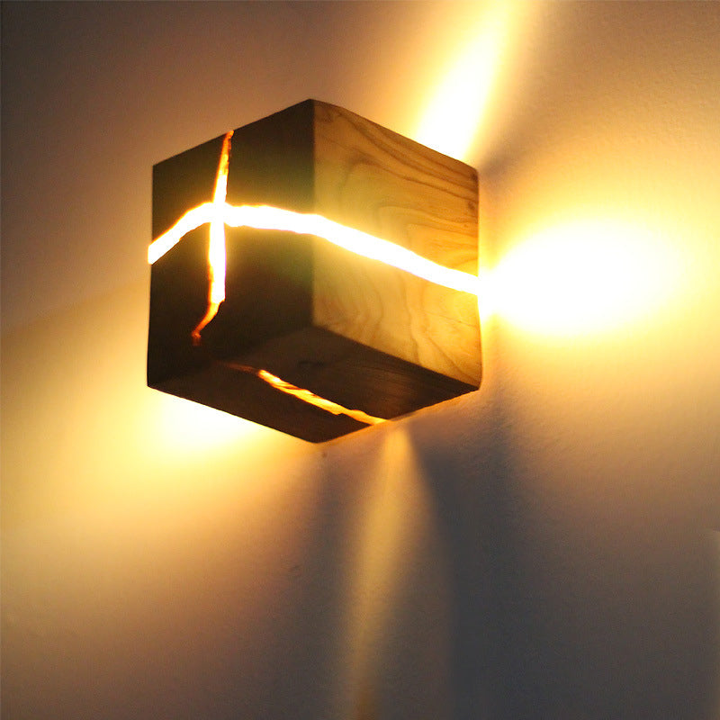 Vägglampa LED Design för Inomhusbruk - Modern Trä Belysning till Vardagsrum och Sovrum 1