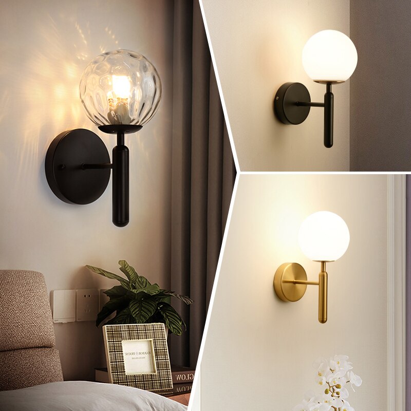 Vägglampa Modern Design för Inomhusbruk med Glasklot-Skärm 2
