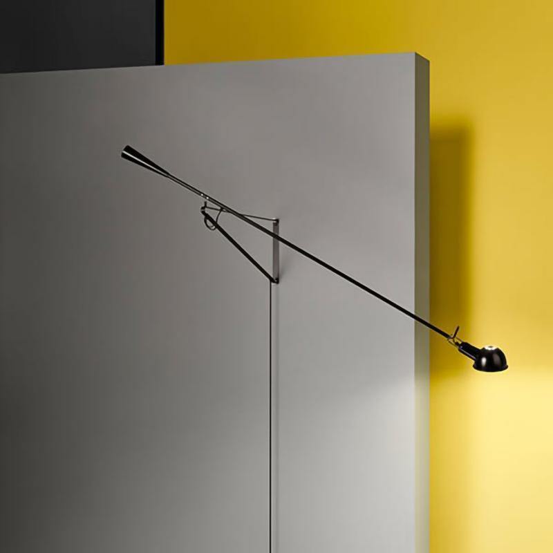 Vägglampa Svart Justerbar Industriell Design för Inomhusbruk 7