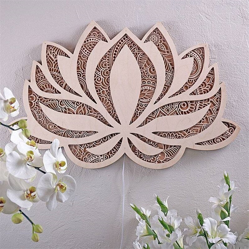 Vägglampa för Hemmet med Lotus Mandala Design 2