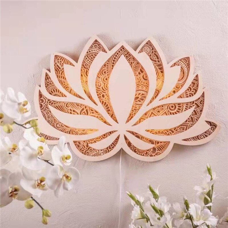 Vägglampa för Hemmet med Lotus Mandala Design 3