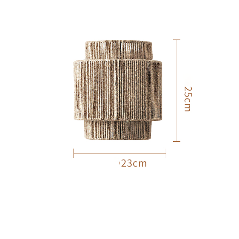 Vägglampa i Bohemisk Stil med Rattan och Hampa 6