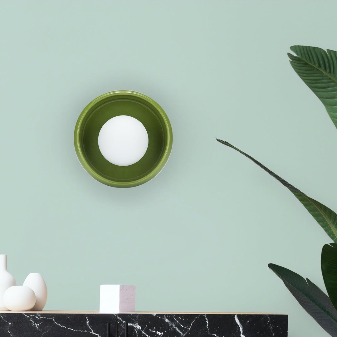 Vägglampa i Keramik Rund Modern Design 1