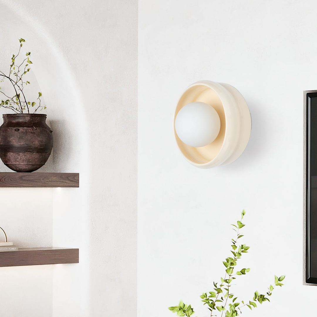 Vägglampa i Keramik Rund Modern Design 3