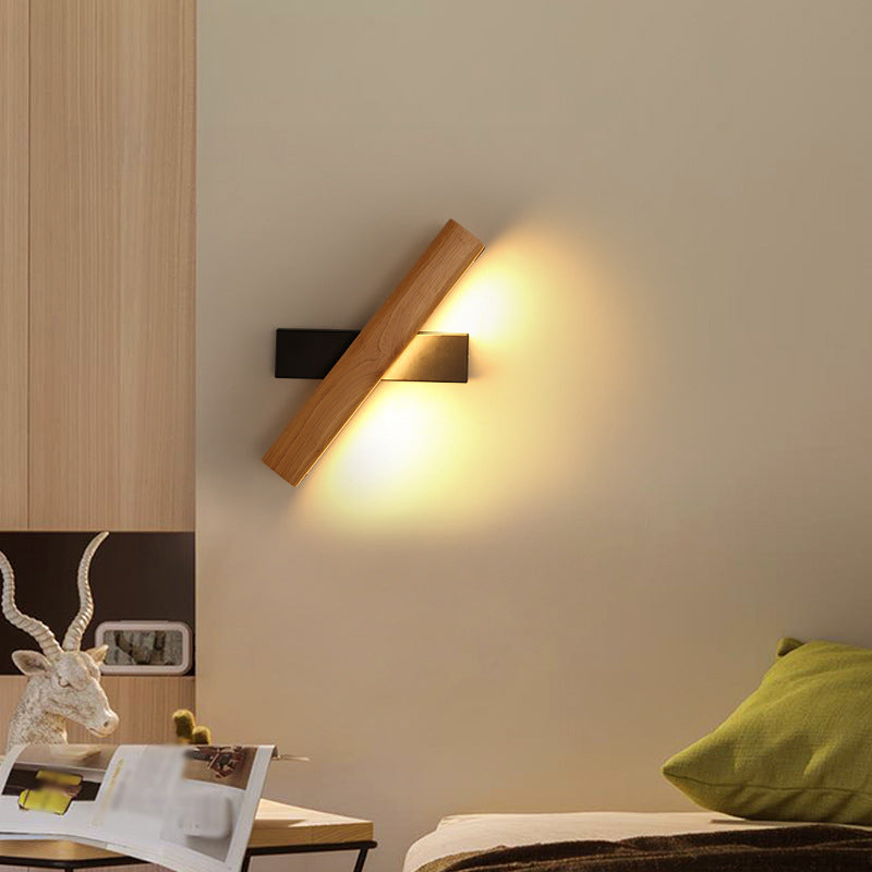 Vägglampa i trä med vridbar LED för sovrum och läshörn 5