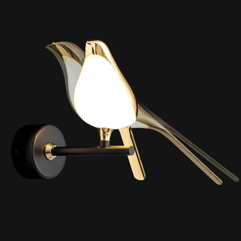 Vägglampa med Fågelmotiv i Metall 3