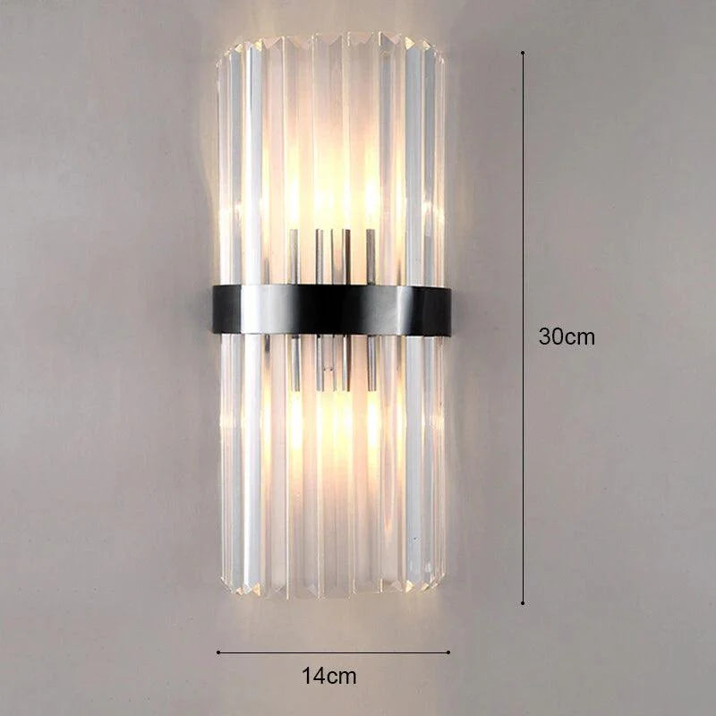 Vägglampa med Kristall och Guld Detaljer 10