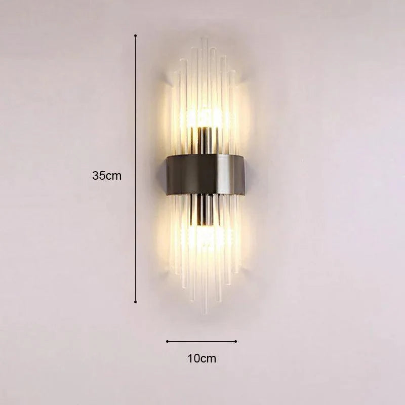 Vägglampa med Kristall och Guld Detaljer 11