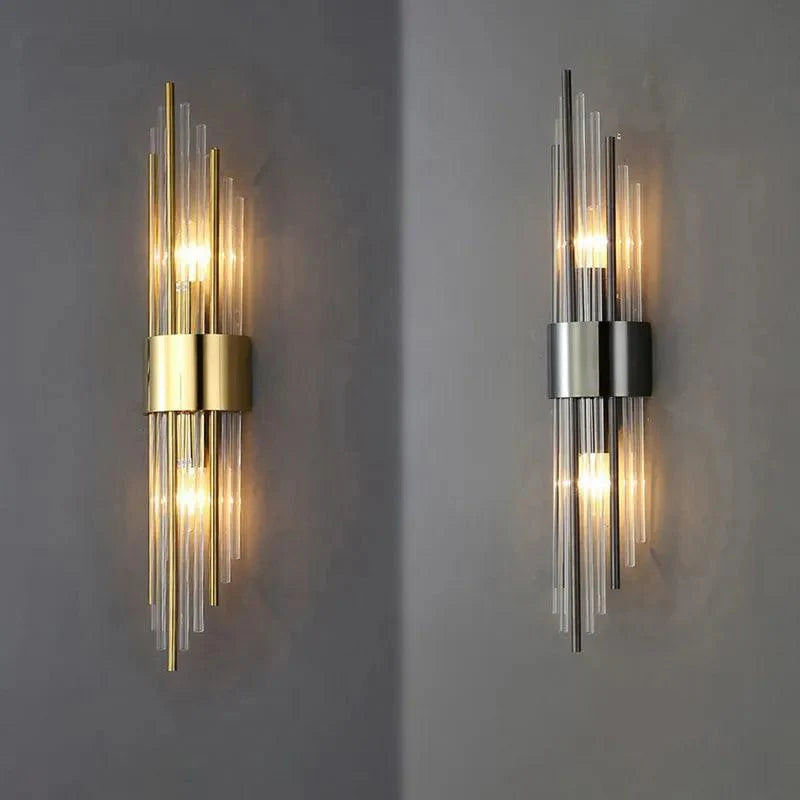 Vägglampa med Kristall och Guld Detaljer 1