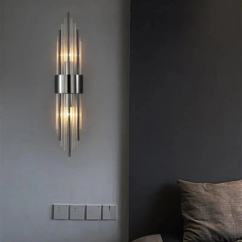 Vägglampa med Kristall och Guld Detaljer 3