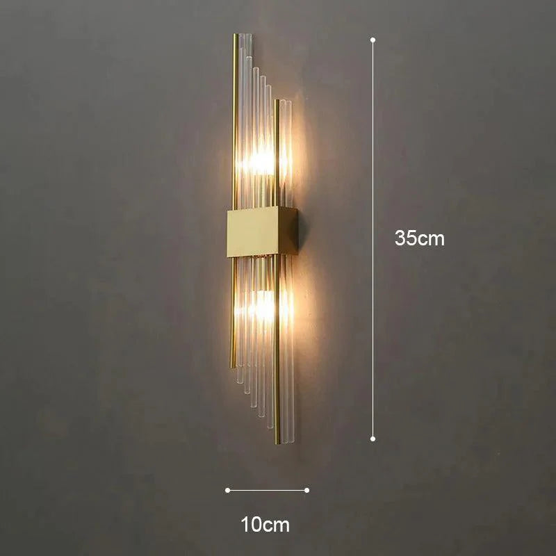 Vägglampa med Kristall och Guld Detaljer 8