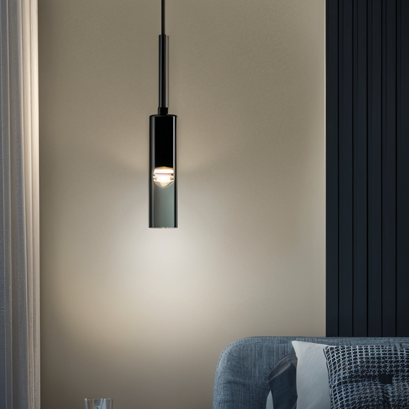 Vägglampa med Rökt Glas och Koppardetaljer 2