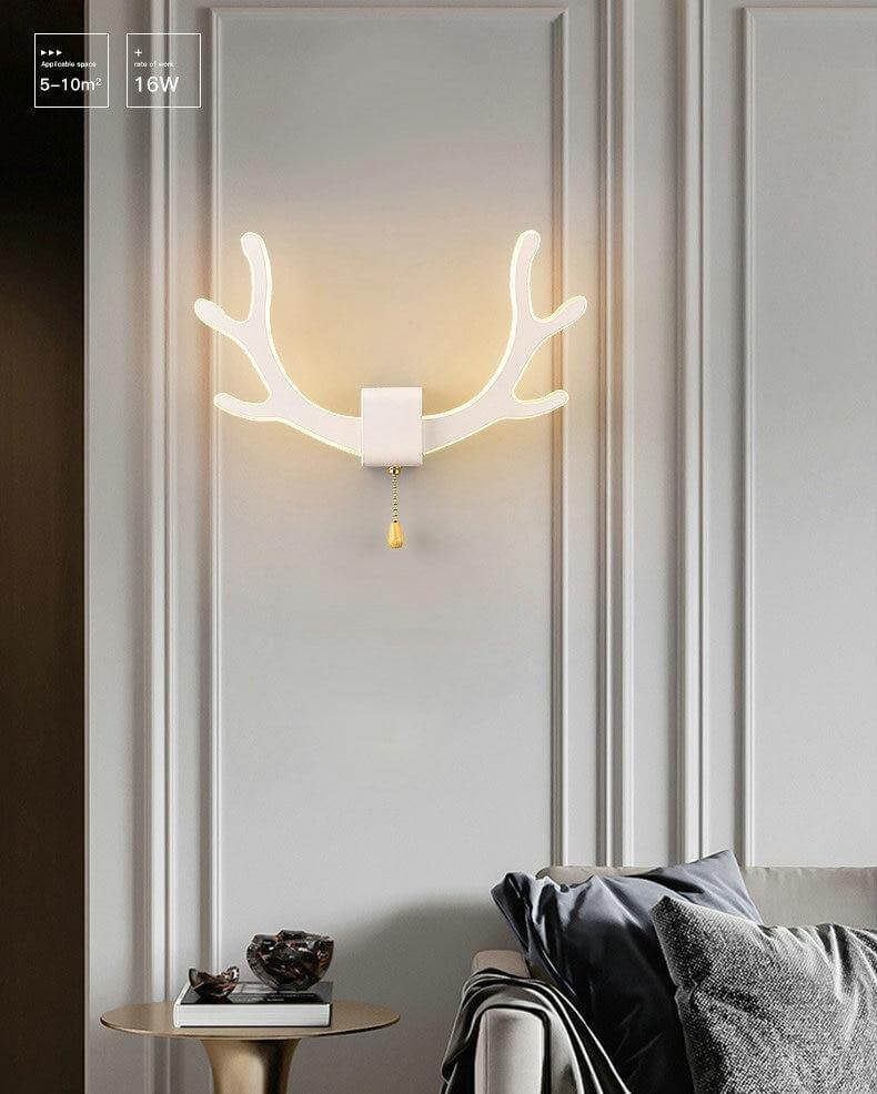 Vägglampa med Rörelsesensor och Hjorthorn Modern Design för Säng och Vardagsrum 1