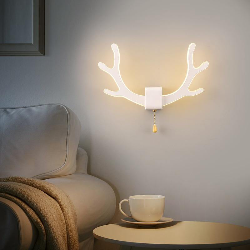 Vägglampa med Rörelsesensor och Hjorthorn Modern Design för Säng och Vardagsrum 4