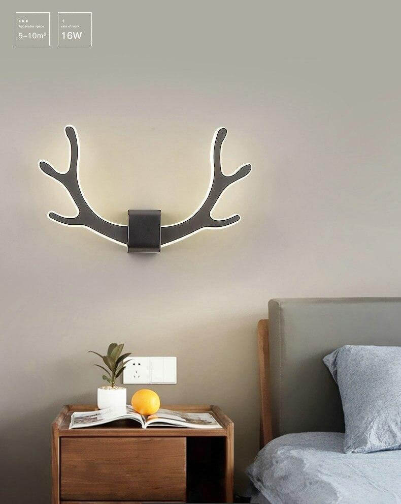 Vägglampa med Rörelsesensor och Hjorthorn Modern Design för Säng och Vardagsrum 5
