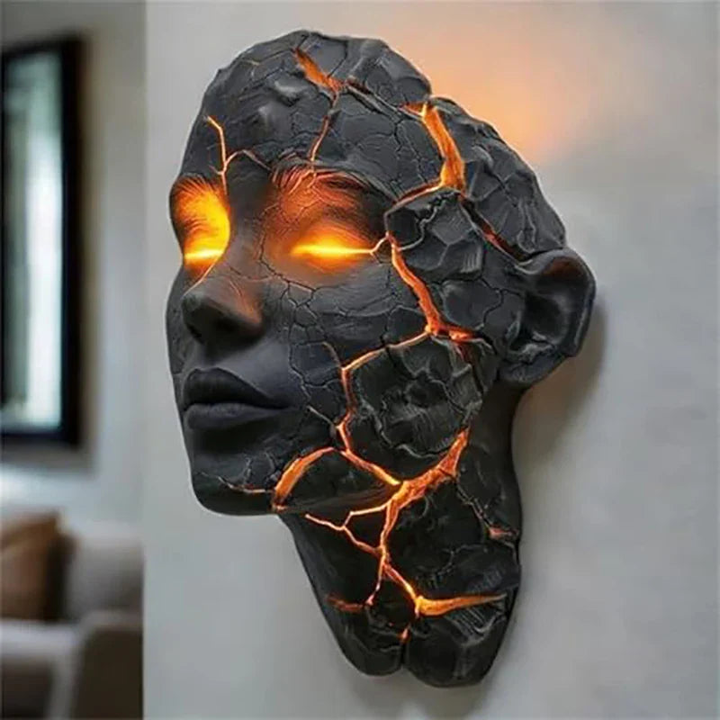 Vägglampa med Skulpturell Design av Mänskligt Ansikte 5